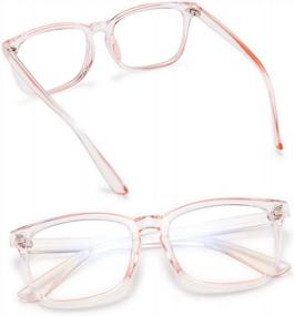 img 1 attached to FEISEDY B2286 женские мужские квадратные очки в оправе классические очки с прозрачными линзами