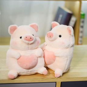 img 2 attached to Милый и приятный: розовая плюшевая свинья с сердечком любви - идеальный подарок для девочек и любимых - 8 дюймов