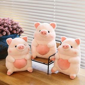 img 1 attached to Милый и приятный: розовая плюшевая свинья с сердечком любви - идеальный подарок для девочек и любимых - 8 дюймов