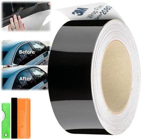 img 4 attached to Enhance Your Vehicle with the 2 inches x 25 Feet 3M 1080 2080 Gloss Black Vinyl Wrap Kit: Perfect for Black Out Chrome Delete, Window Trim, and Door Trim. Includes Free Tool Kit!