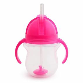 img 4 attached to Munchkin Any Angle Weighted Straw Trainer Cup With Click Lock Lid, 7 Ounce, Pink