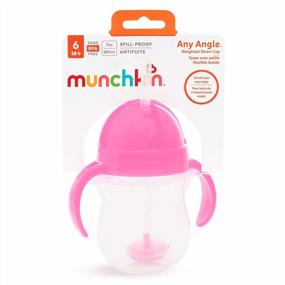 img 3 attached to Munchkin Any Angle Weighted Straw Trainer Cup With Click Lock Lid, 7 Ounce, Pink