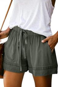 img 4 attached to Stay Comfortable And Stylish In QACOHU Women'S Drawstring Shorts With Pockets