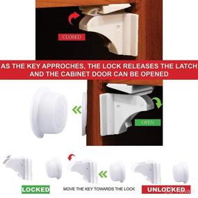 img 1 attached to 🔒 Eco-Friendly Magnetic Cabinet Locks for Child Safety - Kitchen Cabinet and Drawer Baby Proofing Locks - Baby Safety Proofing (8 Locks & 2 Keys)