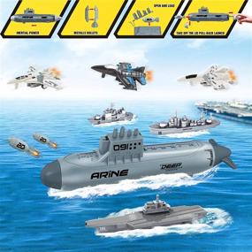 img 2 attached to Испытайте острые ощущения от морских сражений с набором игрушек авианосца DeAO'S для детей