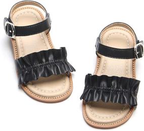 img 4 attached to Felix Flora Girls Sandals Toddler Girls' Shoes ~ Flats