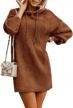warm and stylish: sysea women's chunky cable knit sweater dress with hooded pullover for the winter season logo