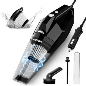 img 4 attached to 🚗 HOTOR Handheld Car Vacuum Cleaner - Powerful Mini Portable Accessory, Well-Equipped Car Cleaning Kit with Double Filtration System, Long Power Cord & LED Lights - Sliver