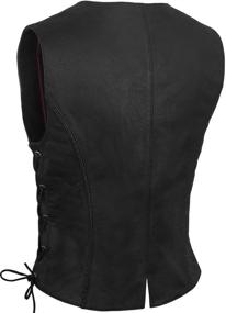 img 1 attached to 🏻 True Element Womens Braided Motorcycle Leather Vest: Side Laces, Black, Size L