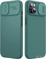 📱 feaigit liquid silicone iphone 13 case: ultimate silky touch, soft anti-scratch microfiber lining, camera cover, shockproof protection - midnight green логотип