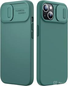img 4 attached to 📱 Feaigit Liquid Silicone iPhone 13 Case: Ultimate Silky Touch, Soft Anti-Scratch Microfiber Lining, Camera Cover, Shockproof Protection - Midnight Green