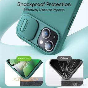 img 2 attached to 📱 Feaigit Liquid Silicone iPhone 13 Case: Ultimate Silky Touch, Soft Anti-Scratch Microfiber Lining, Camera Cover, Shockproof Protection - Midnight Green