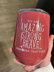 img 5 attached to DiverseBee Inspirational Thank You Gifts For Women, Mom, Sister, Wife, Girlfriend, Boss, Coworker, Nurses, Best Friend, Encouragement Birthday Wine Gifts - Insulated Wine Tumbler Cup With Lid (Honey)
