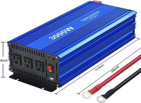img 3 attached to 3000W Power Inverter - 3000 Watt Modified Sine Wave Inverter with 3 AC Outlets and 2.4A USB Port - DC 12V to AC 110V Converter for Car RV Truck (Blue)