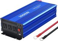 3000w power inverter - 3000 watt modified sine wave inverter with 3 ac outlets and 2.4a usb port - dc 12v to ac 110v converter for car rv truck (blue) logo
