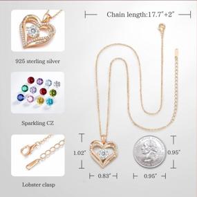 img 1 attached to 925 Sterling Silver Forever Love Heart Pendant Necklace With Birthstone Zirconia - Ideal Birthday, Valentine'S Day Or Anniversary Gift For Women, Wife, Girlfriend, And Girls By CDE