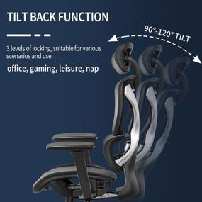 img 1 attached to GABRYLLY Office Chair: Large Ergonomic Desk Chair with Lumbar Support, 3D Armrest, and Breathable Mesh - Ultimate Comfort for Work or Study