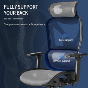img 2 attached to GABRYLLY Office Chair: Large Ergonomic Desk Chair with Lumbar Support, 3D Armrest, and Breathable Mesh - Ultimate Comfort for Work or Study