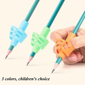 img 1 attached to Children Pen Writing Aid Grip Set Posture Correction Tool For Kids Preschoolers - Pencil Grips With Hollow Ventilation.