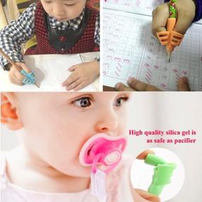 img 3 attached to Children Pen Writing Aid Grip Set Posture Correction Tool For Kids Preschoolers - Pencil Grips With Hollow Ventilation.