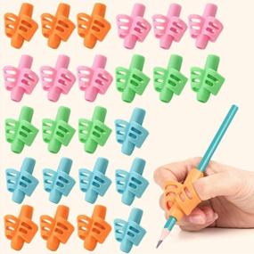 img 4 attached to Children Pen Writing Aid Grip Set Posture Correction Tool For Kids Preschoolers - Pencil Grips With Hollow Ventilation.