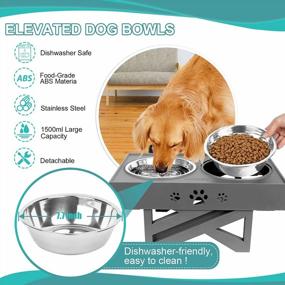 img 1 attached to URPOWER Elevated Dog Bowls Adjustable Raised Dog Bowl With 2 Stainless Steel 1.5L Dog Food Bowls Stand Non-Slip No Spill Dog Dish Adjusts To 3 Heights 2.8”, 8”, 12”For Small Medium Large Dogs And Cats