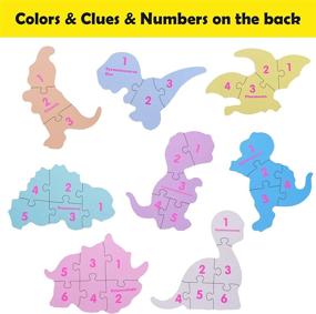 img 1 attached to 8 Pack Jigsaw Floor Puzzles For 2-4 Year Old Toddlers: Educational Dinosaur Learning With World Map!