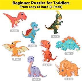img 2 attached to 8 Pack Jigsaw Floor Puzzles For 2-4 Year Old Toddlers: Educational Dinosaur Learning With World Map!