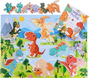 img 3 attached to 8 Pack Jigsaw Floor Puzzles For 2-4 Year Old Toddlers: Educational Dinosaur Learning With World Map!