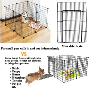 img 2 attached to 🐾 EMYSSA Pet Dog Puppy Playpen: Small-Sized Dog, Puppy, Rabbit, Guinea Pigs, Turtle - 42‘’x28‘‘ (17.7‘‘ Tall) - Foldable Play Yard with Hammer