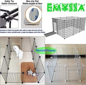 img 1 attached to 🐾 EMYSSA Pet Dog Puppy Playpen: Small-Sized Dog, Puppy, Rabbit, Guinea Pigs, Turtle - 42‘’x28‘‘ (17.7‘‘ Tall) - Foldable Play Yard with Hammer