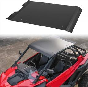 img 4 attached to SAUTVS Heavy Duty Black Aluminum Roof Top With Sun Visor Cover For Polaris RZR PRO XP/RZR Turbo R 2020-2023 - Replaces #2883743-458 - Roofing Accessory For Two-Seater RPO XP