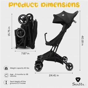 img 3 attached to 🛒 ShaHa Lightweight Stroller: Foldable Travel Stroller for Toddlers with Swivel Front Wheels, 1-Step Brake & Sun Canopy-Compact & convenient!
