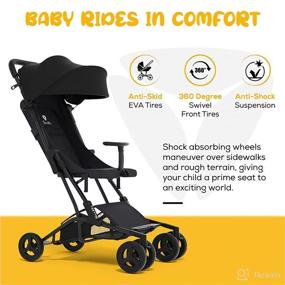 img 2 attached to 🛒 ShaHa Lightweight Stroller: Foldable Travel Stroller for Toddlers with Swivel Front Wheels, 1-Step Brake & Sun Canopy-Compact & convenient!