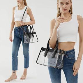 img 3 attached to Stylish And Convenient Clear PVC Satchel: Perfect For Stadiums And Everyday Use
