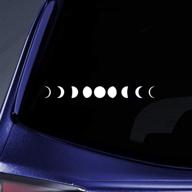 🌙 affordable moon phases sticker decal - perfect for notebooks, cars & laptops | bargain max decals (white, 8") логотип