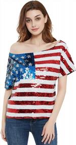 img 4 attached to Anna-Kaci American USA Flag Sequin Cami Tank Top, Perfect For Patriotic Events