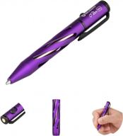 purple olight open mini ballpoint pen with bolt action - ideal replaceable edc black ink pen for office, construction work, writing, and gifting logo