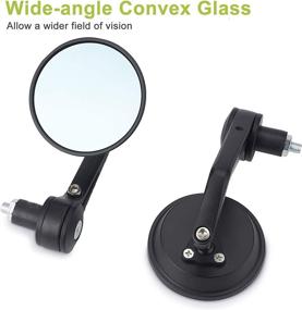 img 1 attached to 🏍️ DKMOTORK 5002 7/8’’ Vintage Cafe Racer Motorcycle Handlebar End Mirror in Black Round for Honda Kawasaki Suzuki Yamaha with 7/8'' Handlebar