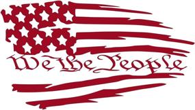 img 1 attached to UR Impressions DRed Tattered American Flag - We The People Decal Vinyl Sticker Graphics For Car Truck SUV Van Wall Window Laptop