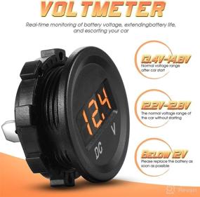 img 1 attached to 2 Pieces DC 12V Car Voltage Gauge LED Display Waterproof Voltmeter Digital Round Panel Voltmeter Compatible With Vehicle Motorcycle Truck Camper ATV UTV Car Boat Marine (Orange Digital)