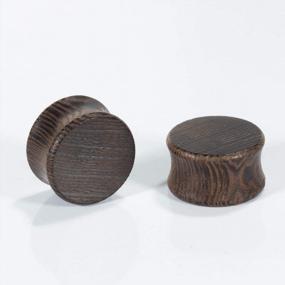 img 2 attached to Organic Wood Ear Gauges: TBOSEN 1Pairs Saddle Plugs For Piercing Stretching In Sizes 8Mm-25Mm