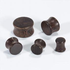 img 1 attached to Organic Wood Ear Gauges: TBOSEN 1Pairs Saddle Plugs For Piercing Stretching In Sizes 8Mm-25Mm