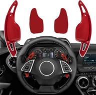 red aluminum steering paddle shifter extension cover trim interior accessories for chevy camaro 2016-2021, corvette c7 2014-2019 логотип