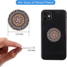 img 1 attached to MR. YLLS Phone Metal Plate: Stylish Pattern Universal Disc Replacement Sticker with 3M Adhesive for Magnetic Mount - Flower1 Design