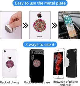 img 2 attached to MR. YLLS Phone Metal Plate: Stylish Pattern Universal Disc Replacement Sticker with 3M Adhesive for Magnetic Mount - Flower1 Design