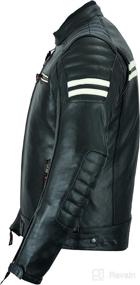 img 2 attached to Motorcycle Armored Leather Jacket MBJ-3026A for Men in Black with Natural Grain and Armor
