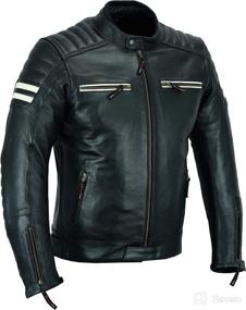 img 3 attached to Motorcycle Armored Leather Jacket MBJ-3026A for Men in Black with Natural Grain and Armor