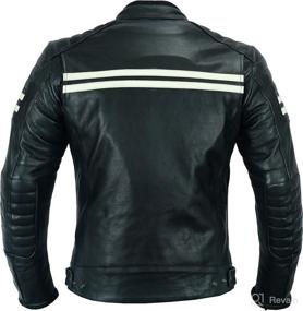 img 1 attached to Motorcycle Armored Leather Jacket MBJ-3026A for Men in Black with Natural Grain and Armor