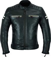 motorcycle armored leather jacket mbj-3026a for men in black with natural grain and armor logo